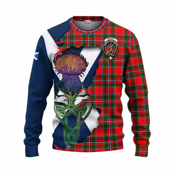Tartan Vibes Clothing Spence (Spens) Tartan Family Crest Knitted Sweater Scottish Thistle Celtic Inspired