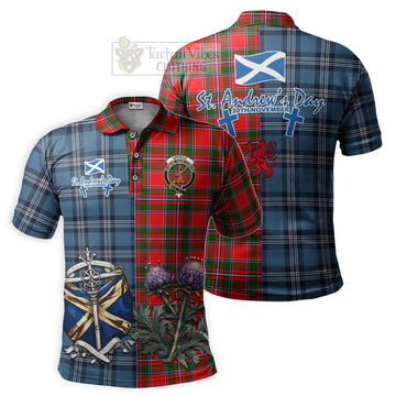 Spence (Spens) Tartan Polo Shirt Happy St. Andrew's Day Half Tartan Style Kid - Tartan Vibes Clothing