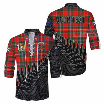 Tartan Vibes Clothing Spence (Spens) Crest Tartan Ghillie Kilt Shirt with New Zealand Silver Fern Half Style