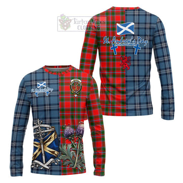 Spence (Spens) Tartan Long Sleeve T-Shirt Happy St. Andrew's Day Half Tartan Style Unisex - Tartan Vibes Clothing