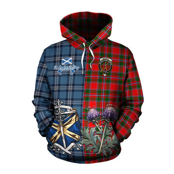Spence (Spens) Tartan Cotton Hoodie Happy St. Andrew's Day Half Tartan Style Pullover Hoodie XS - Tartan Vibes Clothing