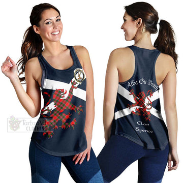 Spence (Spens) Tartan Lion Rampant Women's Racerback Tanks Proudly Display Your Heritage with Alba Gu Brath and Clan Name 4XL - Tartan Vibes Clothing
