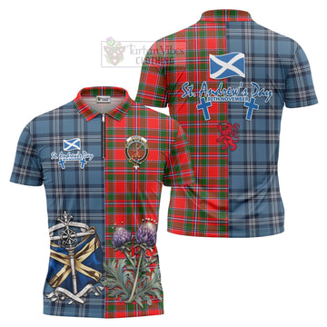 Spence (Spens) Tartan Zipper Polo Shirt Happy St. Andrew's Day Half Tartan Style Unisex - Tartan Vibes Clothing