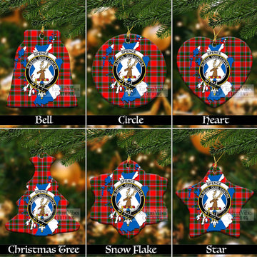 Spence (Spens) Tartan Christmas Ceramic Ornaments with Family Crest and Scotland Map Ceramic - Tartan Vibes Clothing