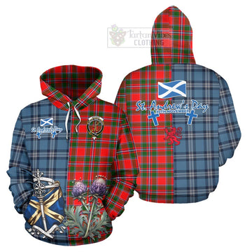 Spence (Spens) Tartan Hoodie Happy St. Andrew's Day Half Tartan Style Zip Hoodie - Tartan Vibes Clothing