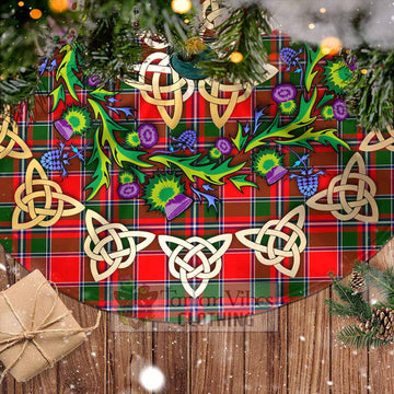 Tartan Vibes Clothing Spence (Spens) Tartan Christmas Tree Skirt with Thistle Celtic Knot Style