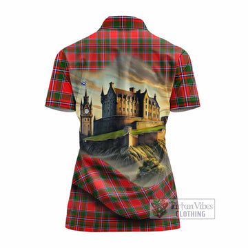 Spence (Spens) Tartan Family Crest Women's Polo Shirt with Scottish Ancient Castle Style - Tartan Vibes Clothing