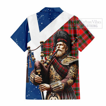 Spence (Spens) Tartan Hawaiian Shirt with Family Crest Scottish Bagpiper Vibes - Tartan Vibes Clothing