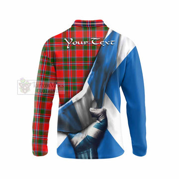 Spence (Spens) Tartan Long Sleeve Polo Shirt with Family Crest Scotland Patriotic Style - Tartan Vibes Clothing
