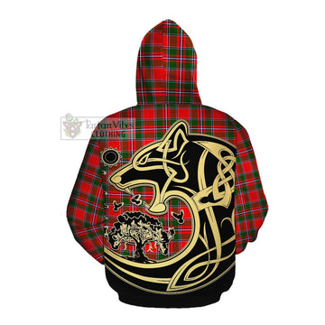 Spence (Spens) Tartan Cotton Hoodie with Family Crest Celtic Wolf Style Pullover Hoodie - Tartan Vibes Clothing