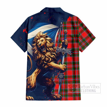 Spence (Spens) Tartan Family Crest Hawaiian Shirt with Scottish Majestic Lion - Tartan Vibes Clothing