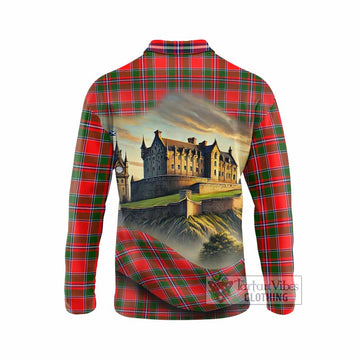 Spence (Spens) Tartan Family Crest Long Sleeve Polo Shirt with Scottish Ancient Castle Style - Tartan Vibes Clothing