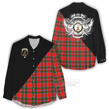 Spence (Spens) Tartan Women's Casual Shirt with Family Crest and Military Logo Style - Tartan Vibes Clothing