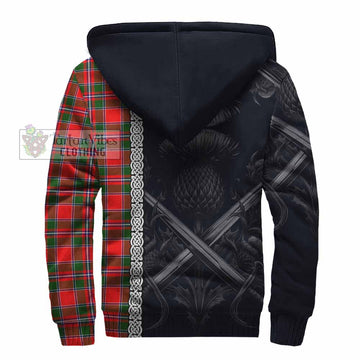 Spence (Spens) Tartan Sherpa Hoodie with Family Crest Cross Sword Thistle Celtic Vibes - Tartan Vibes Clothing