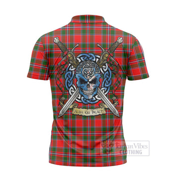 Spence (Spens) Tartan Zipper Polo Shirt with Family Crest Celtic Skull Style - Tartan Vibes Clothing