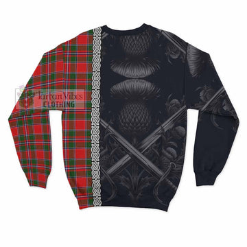 Spence (Spens) Tartan Sweatshirt with Family Crest Cross Sword Thistle Celtic Vibes - Tartan Vibes Clothing