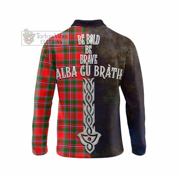 Spence (Spens) Tartan Family Crest Long Sleeve Polo Shirt Alba Gu Brath Be Brave Lion Ancient Style - Tartan Vibes Clothing