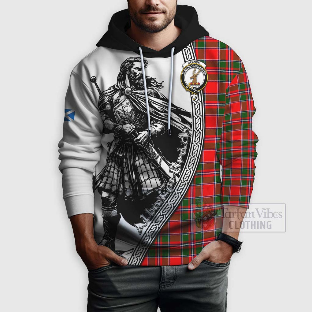 Spence (Spens) Tartan Clan Crest Hoodie with Highlander Warrior Celtic Style - Tartan Vibes Clothing