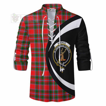 Spence (Spens) Tartan Ghillie Kilt Shirt with Family Crest Circle Style - Tartan Vibes Clothing