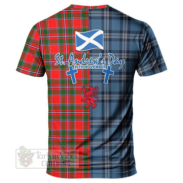 Spence (Spens) Tartan T-Shirt Happy St. Andrew's Day Half Tartan Style - Tartan Vibes Clothing