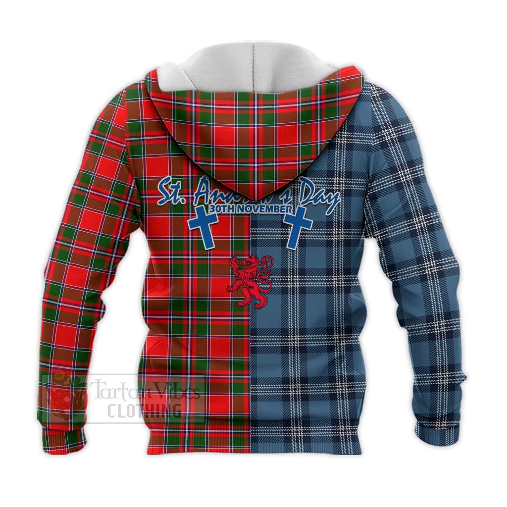 Spence (Spens) Tartan Knitted Hoodie Happy St. Andrew's Day Half Tartan Style - Tartan Vibes Clothing