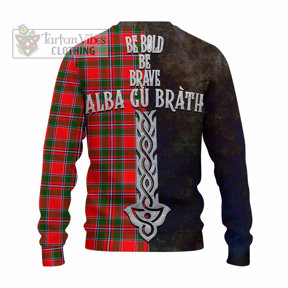 Spence (Spens) Tartan Family Crest Knitted Sweater Alba Gu Brath Be Brave Lion Ancient Style - Tartan Vibes Clothing