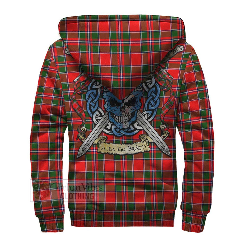 Spence (Spens) Tartan Sherpa Hoodie with Family Crest Celtic Skull Style - Tartan Vibes Clothing