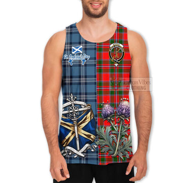 Spence (Spens) Tartan Men's Tank Top Happy St. Andrew's Day Half Tartan Style - Tartan Vibes Clothing