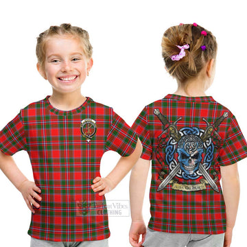 Spence (Spens) Tartan Kid T-Shirt with Family Crest Celtic Skull Style - Tartan Vibes Clothing