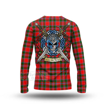 Spence (Spens) Tartan Long Sleeve T-Shirt with Family Crest Celtic Skull Style - Tartan Vibes Clothing