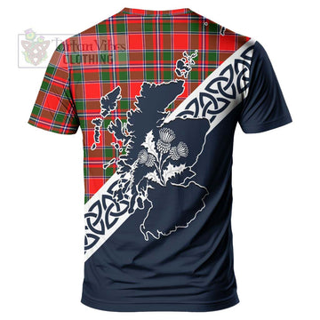Spence (Spens) Tartan T-Shirt Featuring Thistle and Scotland Map - Tartanvibesclothing Store