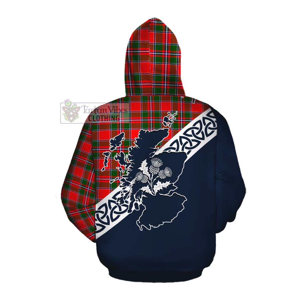 Spence (Spens) Tartan Cotton Hoodie Featuring Thistle and Scotland Map Pullover Hoodie - Tartan Vibes Clothing