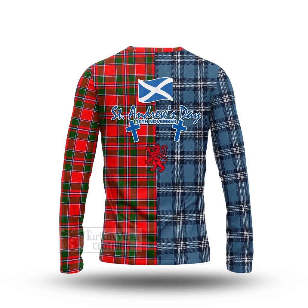 Spence (Spens) Tartan Long Sleeve T-Shirt Happy St. Andrew's Day Half Tartan Style - Tartan Vibes Clothing