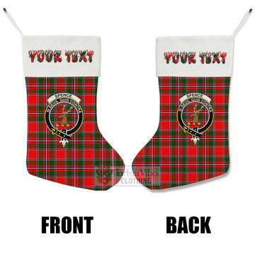 Spence (Spens) Tartan Family Crest Christmas Stocking with Personalized Text