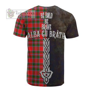 Tartan Vibes Clothing Spence (Spens) Tartan Family Crest Cotton T-shirt Alba Gu Brath Be Brave Lion Ancient Style