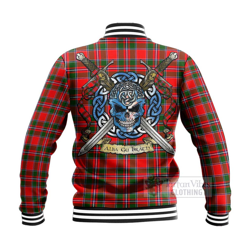 Spence (Spens) Tartan Baseball Jacket with Family Crest Celtic Skull Style - Tartan Vibes Clothing