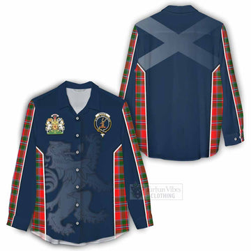 Spence (Spens) Tartan Women's Casual Shirt with Family Crest and Lion Rampant Vibes Sport Style - Tartan Vibes Clothing