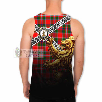 Spence (Spens) Crest Tartan Men's Tank Top with Golden Lion Emblem Celtic Style - Tartan Vibes Clothing
