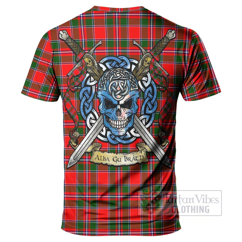 Spence (Spens) Tartan T-Shirt with Family Crest Celtic Skull Style - Tartan Vibes Clothing