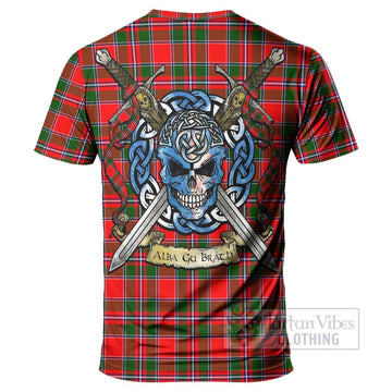 Spence (Spens) Tartan T-Shirt with Family Crest Celtic Skull Style - Tartan Vibes Clothing