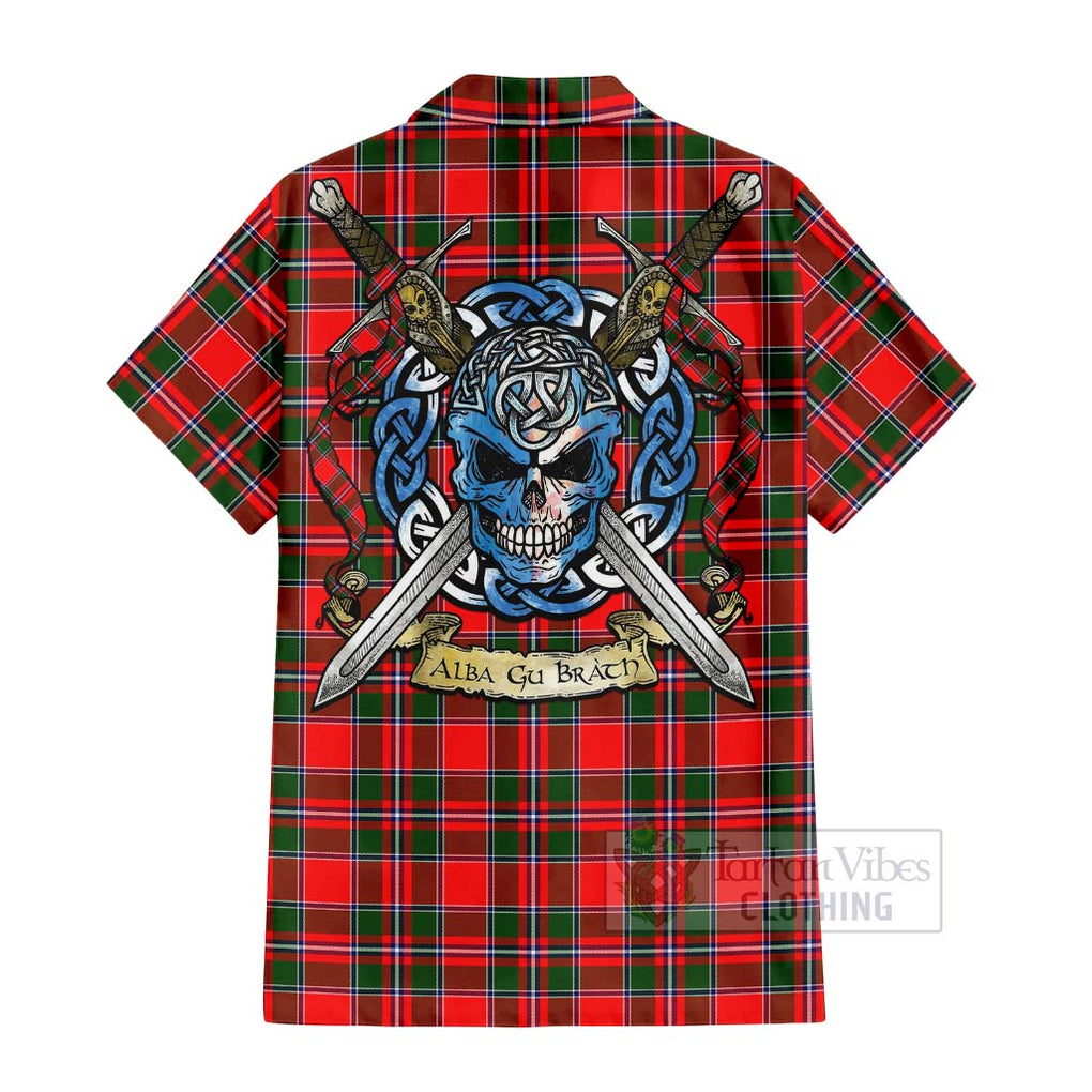 Spence (Spens) Tartan Hawaiian Shirt with Family Crest Celtic Skull Style - Tartan Vibes Clothing