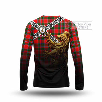 Spence (Spens) Crest Tartan Long Sleeve T-Shirt with Golden Lion Emblem Celtic Style - Tartan Vibes Clothing