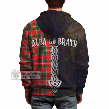 Tartan Vibes Clothing Spence (Spens) Tartan Family Crest Hoodie Alba Gu Brath Be Brave Lion Ancient Style