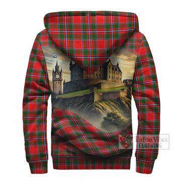 Spence (Spens) Tartan Family Crest Sherpa Hoodie with Scottish Ancient Castle Style - Tartan Vibes Clothing