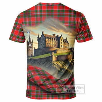 Spence (Spens) Tartan Family Crest T-Shirt with Scottish Ancient Castle Style - Tartan Vibes Clothing