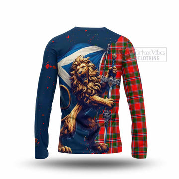 Spence (Spens) Tartan Family Crest Long Sleeve T-Shirt with Scottish Majestic Lion - Tartan Vibes Clothing