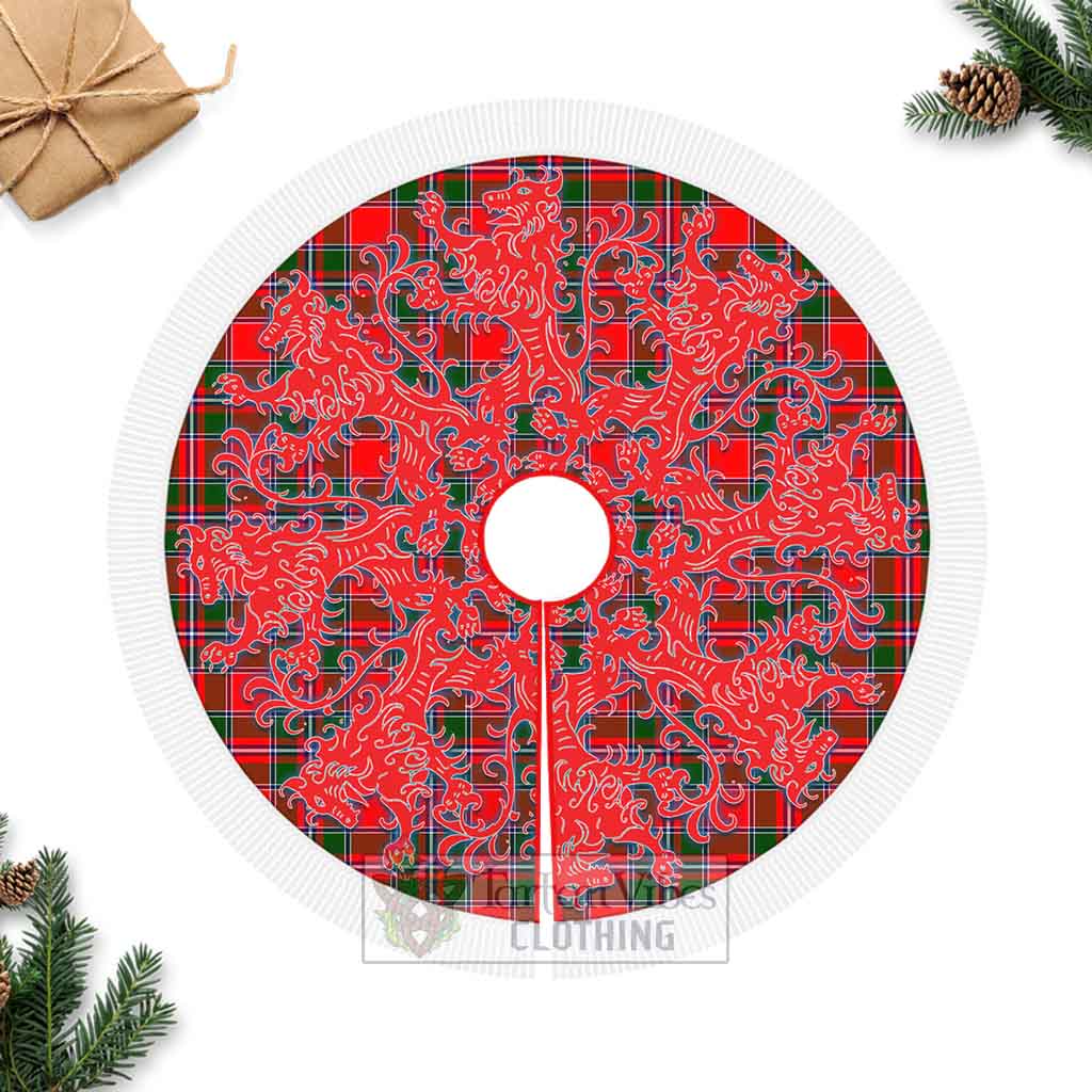 Spence (Spens) Tartan Christmas Tree Skirt Lion Rampant Style Fringed Tree Skirts - Tartan Vibes Clothing