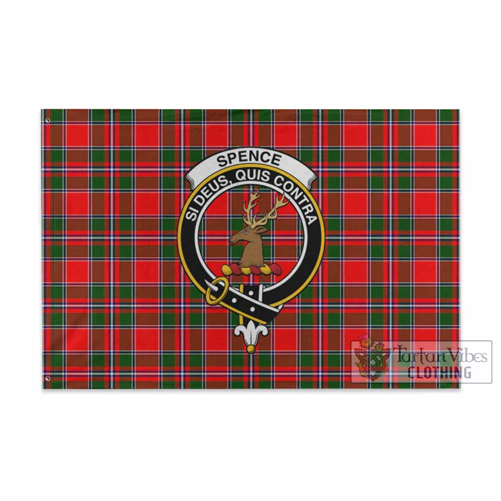 Tartan Vibes Clothing Spence (Spens) Tartan House Flag with Family Crest