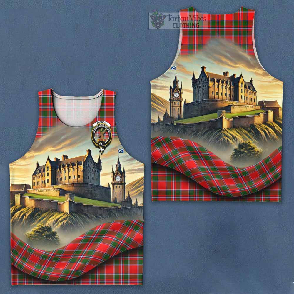 Spence (Spens) Tartan Family Crest Men's Tank Top with Scottish Ancient Castle Style - Tartan Vibes Clothing