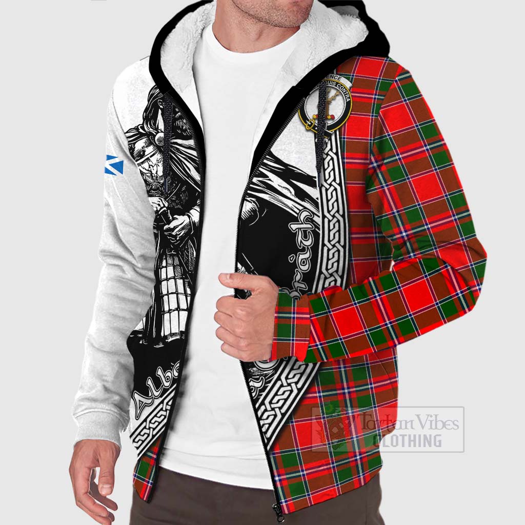 Spence (Spens) Tartan Clan Crest Sherpa Hoodie with Highlander Warrior Celtic Style Unisex - Tartan Vibes Clothing
